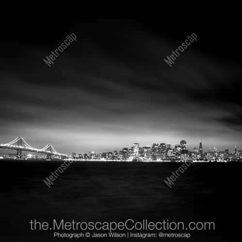 Framed Black and White Print of A Blanket of Fog Hovers above Downtown San Francisco