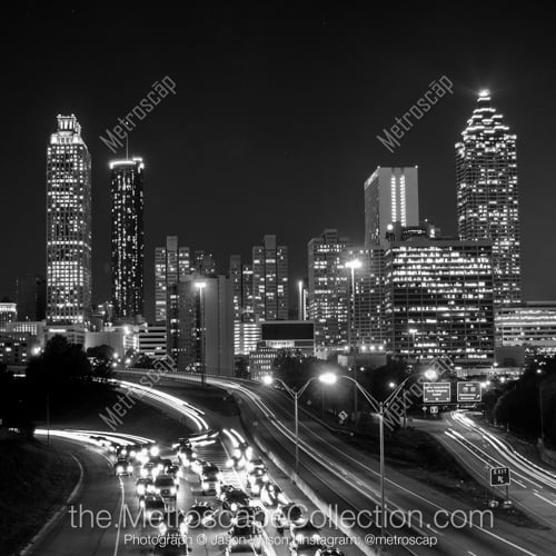 The Atlanta Skyline from Jackson Street Above Freedom Parkway