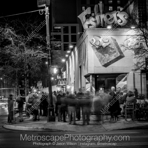 Crowds Mingle Outside of Esthers on Sixth