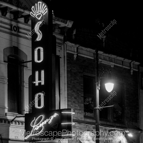 The Soho Lounge Sign on Sixth Street
