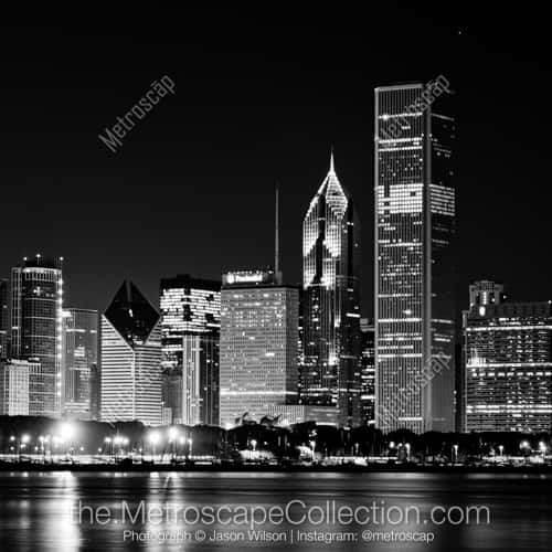 The Chicago Skyline featuring the AON Center, Prudential Buildings and the Smurfit-Stone Building