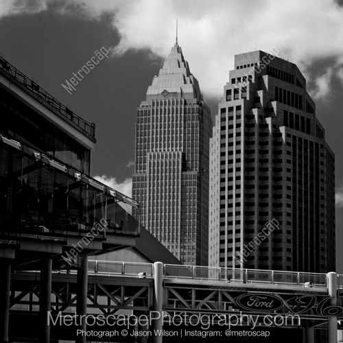 The Key Bank Building and 200 Public Square Building from Jacobs Field