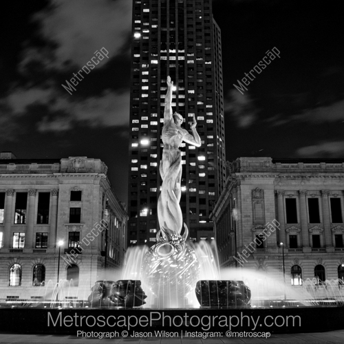 The War Memorial Fountain Outside of the Key Bank Building in Cleveland