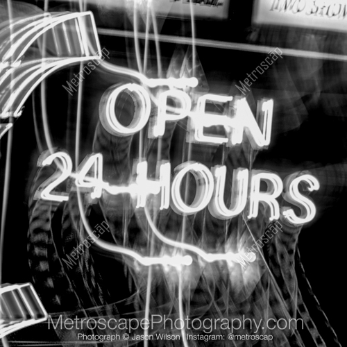 Open 24 Hours Neon Sign