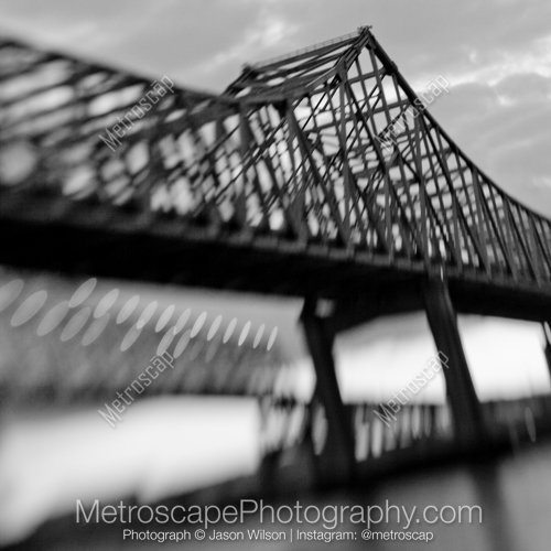 An Out of Focus shot of the Mississippi River Bridges