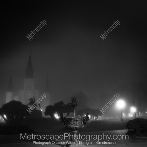 Jackson Square Covered in Fog
