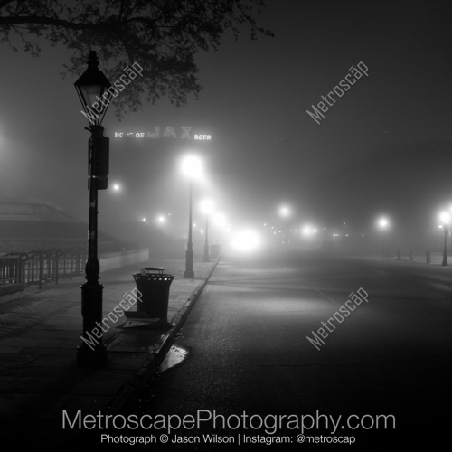 Decatur Street and Jax Brewery in Fog