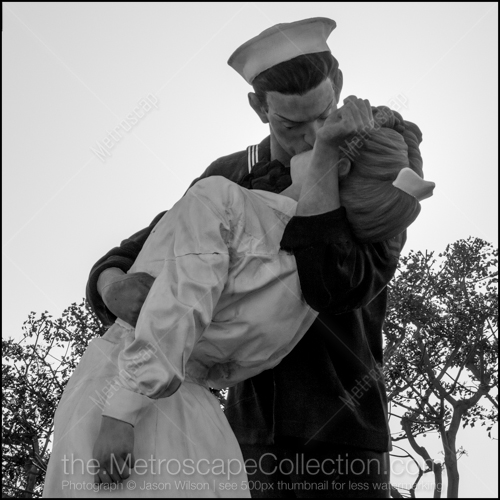 The Kissing Sailor Sculpture Near the USS Midway