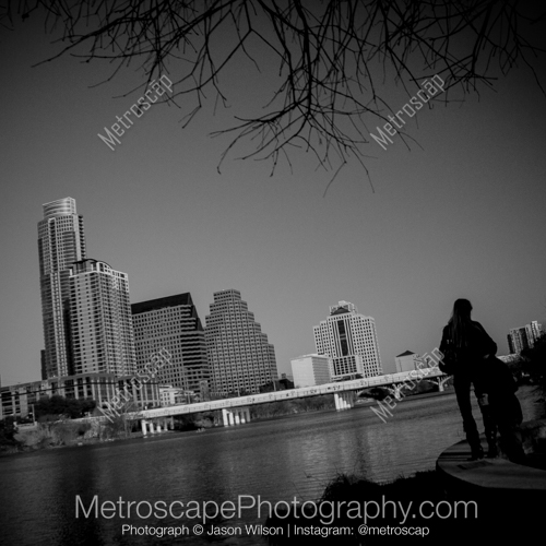 A Couple Enjoys the Afternoon Austin Skyline