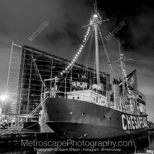 The Chesapeake Lightship on the Inner Harbor