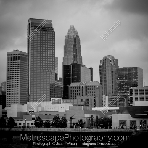 The Charlotte Skyline Under a Cloudy Sky