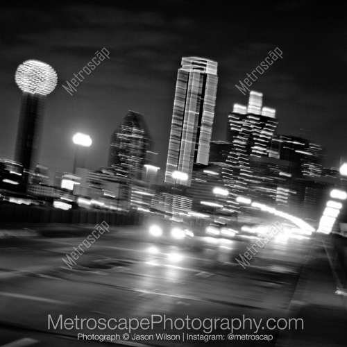 Traffic Leaving Downtown Dallas on the Houston Viaduct