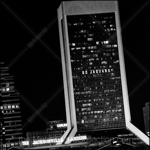 Go Jaguars in the Windows of the Independent Square Building