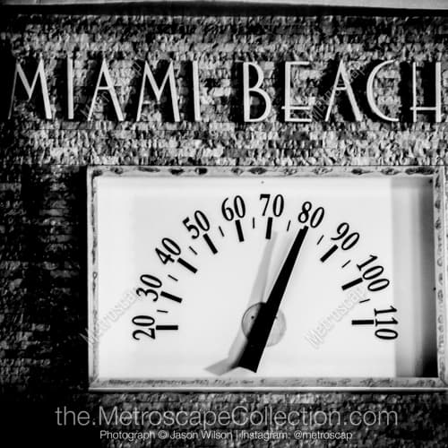 The Art Deco Temperature Gauge on South Miami Beach