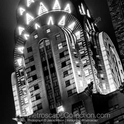 The Top of the Chrysler Building at Night.