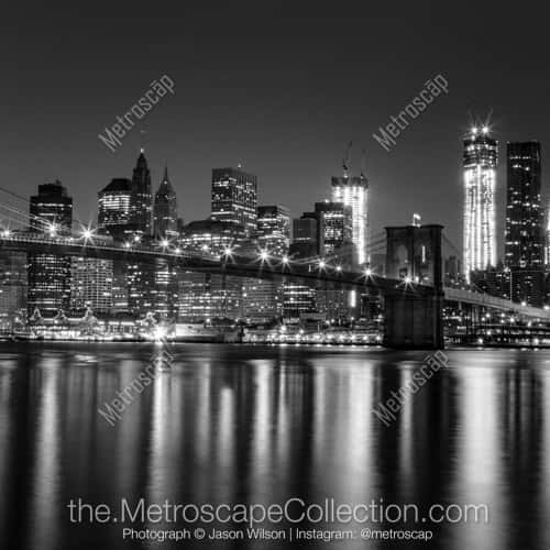 The New York City Skyline with the Brooklyn Bridge