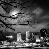 Akron Skyline Black and White Square Akron Skyline black and white
