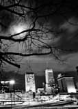 Akron Skyline Black and White Vertical Akron Skyline black and white