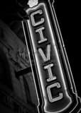 Civic Theater Sign Black and White Vertical Civic Theater Sign black and white