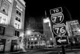 Downtown Akron Ohio Black and White Horizontal Downtown Akron Ohio black and white