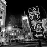 Downtown Akron Ohio Black and White Square Downtown Akron Ohio black and white