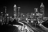 Downtown Atlanta Skyline Black and White Horizontal Downtown Atlanta Skyline black and white