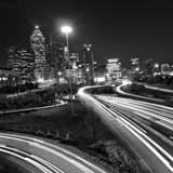 Downtown Atlanta Skyline Black and White Square Downtown Atlanta Skyline black and white