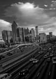 Downtown Atlanta Skyline Black and White Vertical Downtown Atlanta Skyline black and white