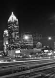 Midtown Atlanta Skyline Black and White Vertical Midtown Atlanta Skyline black and white