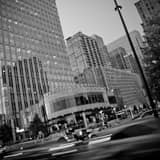 Peachtree Street In Buckhead Black and White Square Peachtree Street In Buckhead black and white