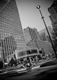 Peachtree Street In Buckhead Black and White Vertical Peachtree Street In Buckhead black and white
