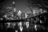 Austin Skyline And Congress Ave Bridge Black and White Horizontal Austin Skyline And Congress Ave Bridge black and white