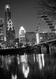 Austin Skyline And Congress Ave Bridge Black and White Vertical Austin Skyline And Congress Ave Bridge black and white