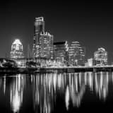 Austin Texas Skyline Black and White Square Austin Texas Skyline black and white