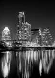 Austin Texas Skyline Black and White Vertical Austin Texas Skyline black and white