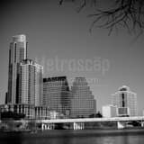Downtown Austin Skyline Black and White Square Downtown Austin Skyline black and white