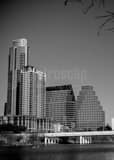Downtown Austin Skyline Black and White Vertical Downtown Austin Skyline black and white