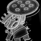 Home Slice Pizza Guy Black and White Square Home Slice Pizza Guy black and white