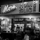 Home Slice Take Out Window Black and White Square Home Slice Take Out Window black and white