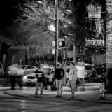 People Crossing Street At Sixth And San Jacinto Black and White Square People Crossing Street At Sixth And San Jacinto black and white
