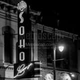 Soho Lounge Sign Sixth Street Black and White Square Soho Lounge Sign Sixth Street black and white