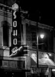 Soho Lounge Sign Sixth Street Black and White Vertical Soho Lounge Sign Sixth Street black and white