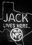 Texas Neon Jack Daniels Sign Black and White Vertical Texas Neon Jack Daniels Sign black and white