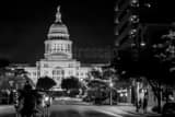 Texas Statehouse From Congress Avenue Black and White Horizontal Texas Statehouse From Congress Avenue black and white