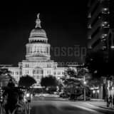 Texas Statehouse From Congress Avenue Black and White Square Texas Statehouse From Congress Avenue black and white