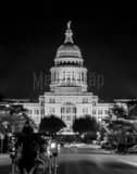 Texas Statehouse From Congress Avenue Black and White Vertical Texas Statehouse From Congress Avenue black and white