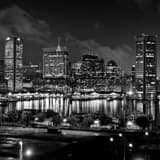 Baltimore Skyline Inner Harbor Federal Hill Black and White Square Baltimore Skyline Inner Harbor Federal Hill black and white