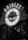 Camden Yards Scoreboard Clock Black and White Vertical Camden Yards Scoreboard Clock black and white