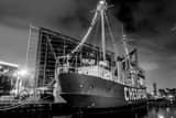 Chesapeake Lightship Inner Harbor Black and White Horizontal Chesapeake Lightship Inner Harbor black and white