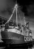 Chesapeake Lightship Inner Harbor Black and White Vertical Chesapeake Lightship Inner Harbor black and white